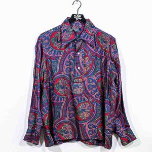Polo Ralph Lauren Paisley Popover Shirt Large VTG 70s Archive Rare Disco